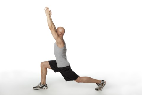 Caucasian man exercising