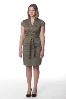 Smiling Caucasian teenager in dress