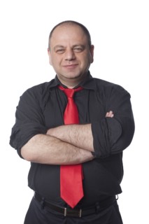 Caucasian businessman with arms crossed