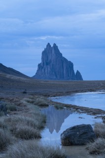 Desert landscape with Ship Rock