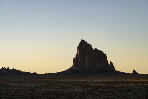 Desert landscape with Ship Rock