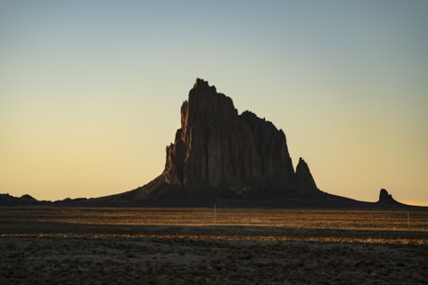 Desert landscape with Ship Rock