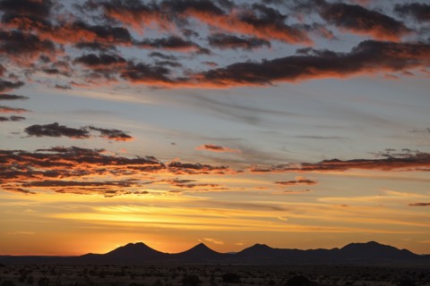 Dramatic sunset sky in Cerrillos Hills State Park