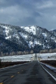 Road in winter mountain landscape