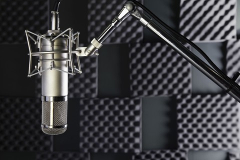 Microphone in recording studio