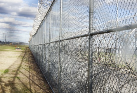 Security fence in prison