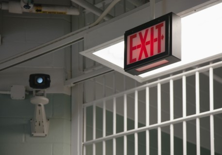 Exit sign in prison