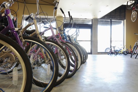Interior of bicycle shop