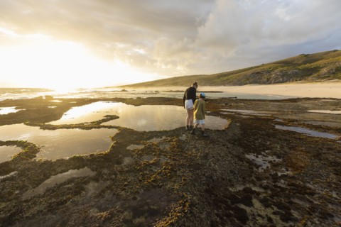 Boy and Girl exploring tidal pools