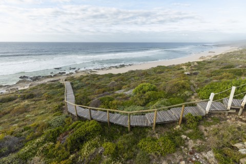 Wooden bridge to beach