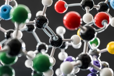 Molecular model against black background