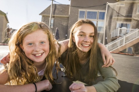 Portrait of smiling girls