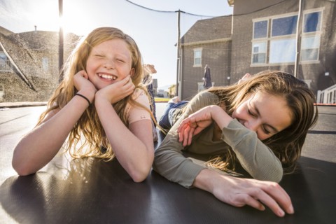 Portrait of smiling girls