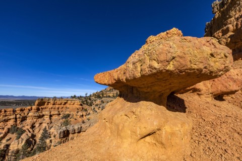 Hoodoo rock formations in canyon