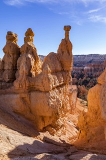 Hoodoo rock formations in canyon