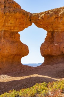Hoodoo rock formations at entrance to canyon