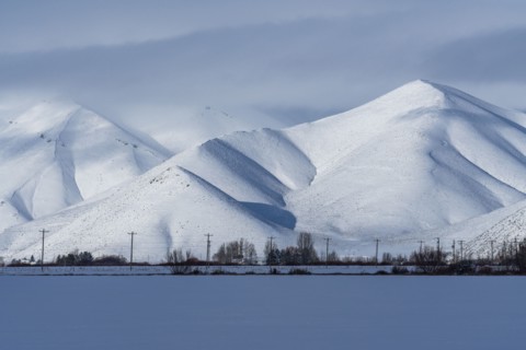 Scenic view of snowcapped mountains