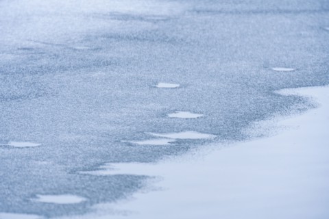 View of frozen river