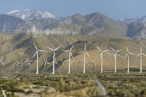 Wind farm in mountains