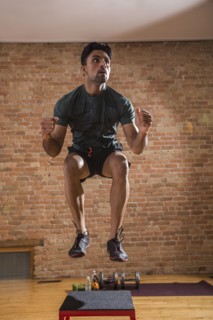 Man exercising in gym