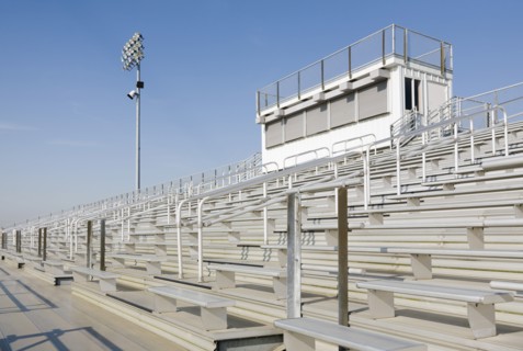 Bleachers at high school sports field