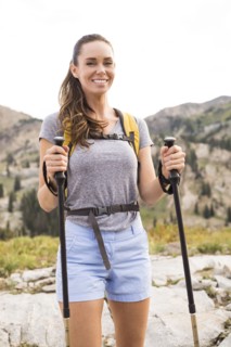 Portrait of smiling female hiker