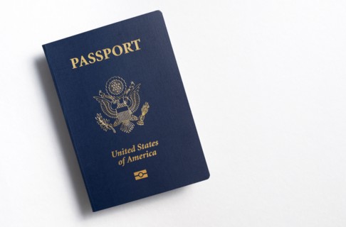 Studio shot of US passport