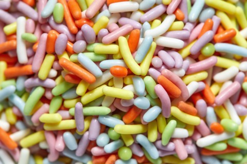 Close-up of colorful sprinkles