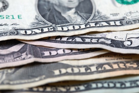 Close-up of US paper currency