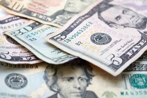 Close-up of US paper currency