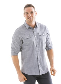 Studio portrait of smiling man