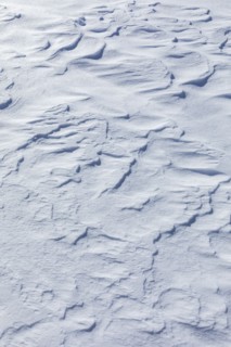 Snow drifts near Sun Valley on sunny winter day