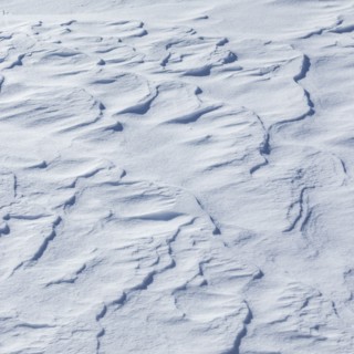 Snow drifts near Sun Valley on sunny winter day