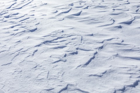 Snow drifts near Sun Valley on sunny winter day