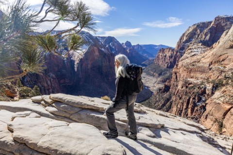 Senior female hiker