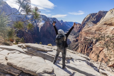 Senior female hiker