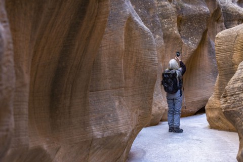 Senior female hiker