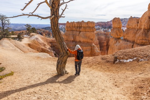 Senior female hiker