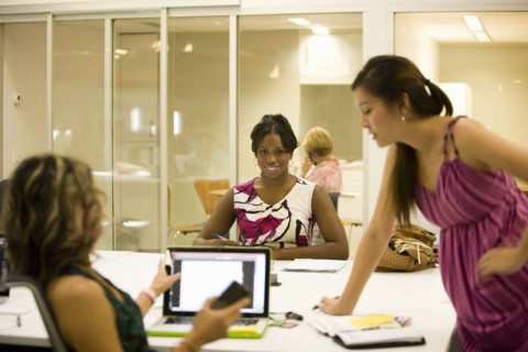 Group of women in coworking office