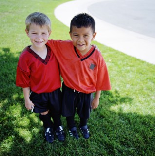 Portrait of two boys (4-5
