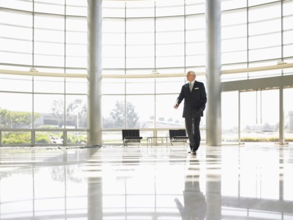 Businessman in lobby