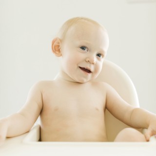 Portrait of shirtless baby boy