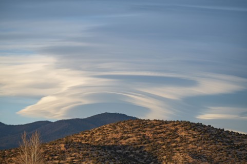 Lenticular cloud over Sangre de Cristo Mountains