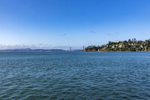 View of bay with Golden Gate Bridge in background