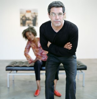 Couple in art gallery