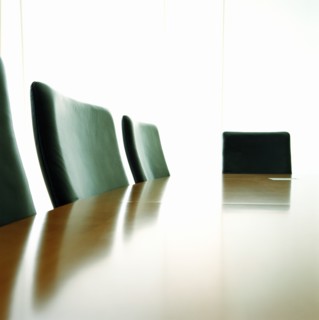 Empty boardroom table