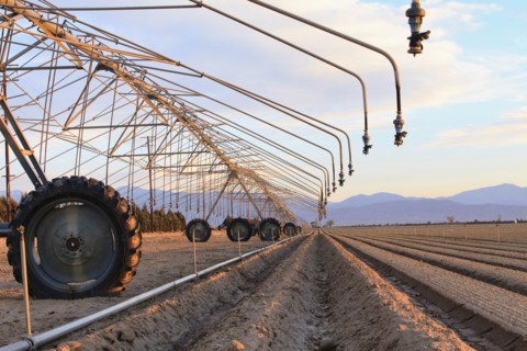 USA, California, Los Angeles, Irrigation equipment in field