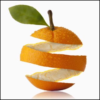 Studio Shot of orange peel