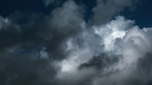 Dark cumulus storm clouds