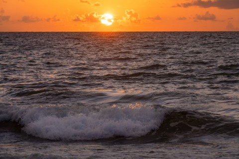 Ocean waves at sunrise